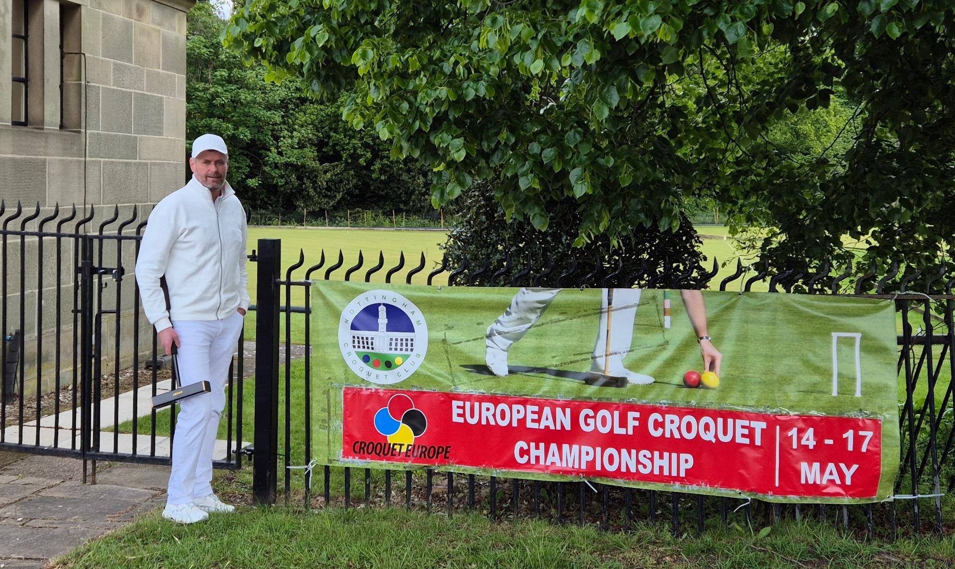 Stefan Amour från Win & Tonic Croquet Club på plats för EM 2026